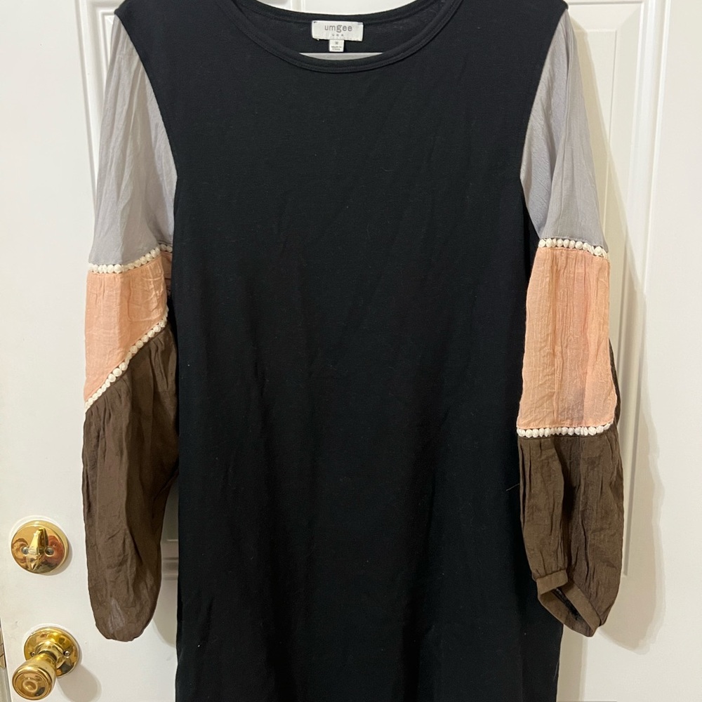 Umgee Colorblock Long Sleeve Dress